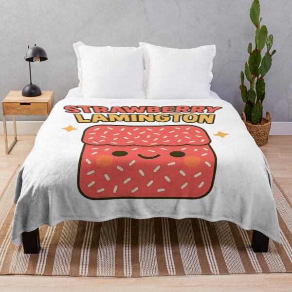 Item preview, Strawberry Lamington Delight - Cute Kawaii Australian Dessert Design designed and sold by POPDOTSHOP.
