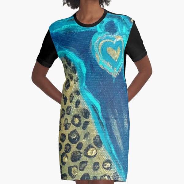 Florida Teal Love Graphic T-Shirt Dress