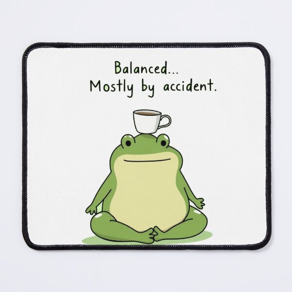 Item preview, Chubby Frog Balancing Teacup Calmly designed and sold by ZenAnimal.