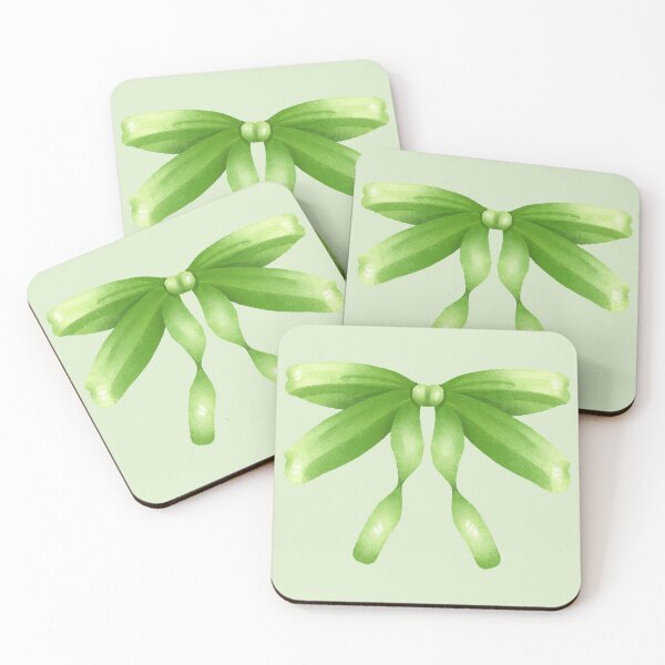 Item preview, Double Wing Sweet Green Ribbon Illustration designed and sold by pamaripai.
