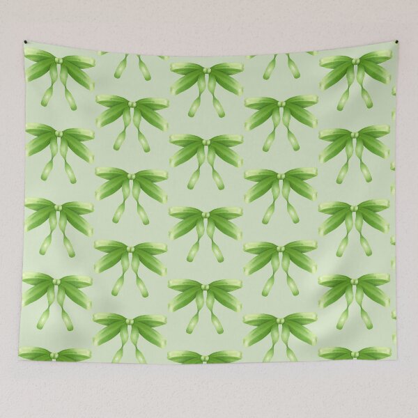 Item preview, Double Wing Sweet Green Ribbon Illustration designed and sold by pamaripai.