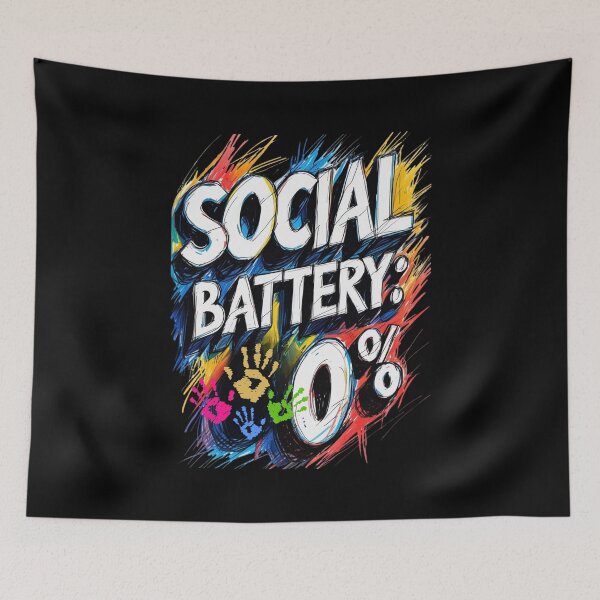 Item preview, Social battery: 0% designed and sold by Design_Your_Day.