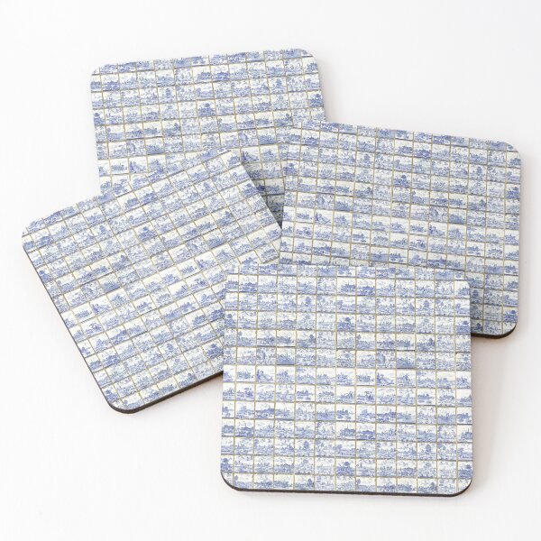 Item preview, Vintage Blue Delft Tile Pattern designed and sold by LoveVintageToo.