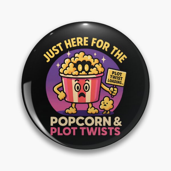 Item preview, Funny Popcorn Lover Design – Just Here for the Plot Twists Movie Humor designed and sold by DineshArtShop.
