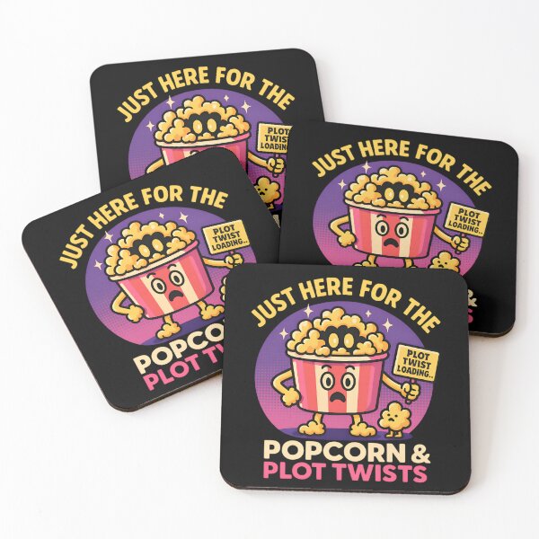 Item preview, Funny Popcorn Lover Design – Just Here for the Plot Twists Movie Humor designed and sold by DineshArtShop.
