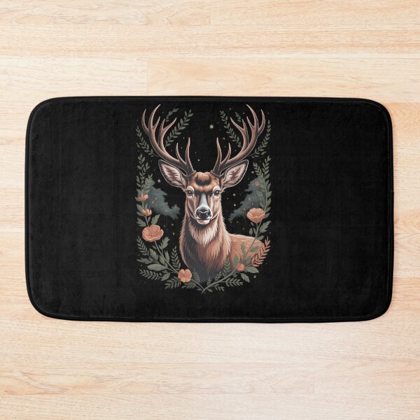 Item preview, Deer Portrait Floral Artwork Wildlife Nature Animal Lovers designed and sold by savrmiller.