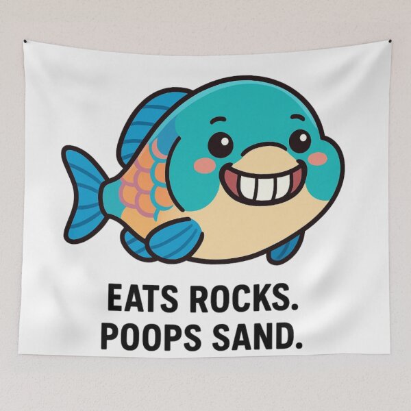 Item preview, Parrot Fish Meme – Funny Reef Fish designed and sold by DamioPolArt.
