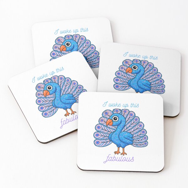 Item preview, I Woke up this Fabulous – Bright and Bold Cartoon Bird Illustration designed and sold by CanSparkleArt.