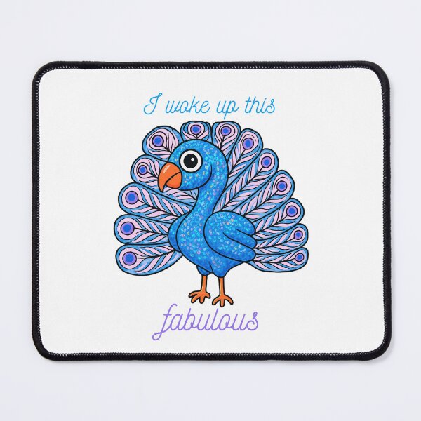 Item preview, I Woke up this Fabulous – Bright and Bold Cartoon Bird Illustration designed and sold by CanSparkleArt.