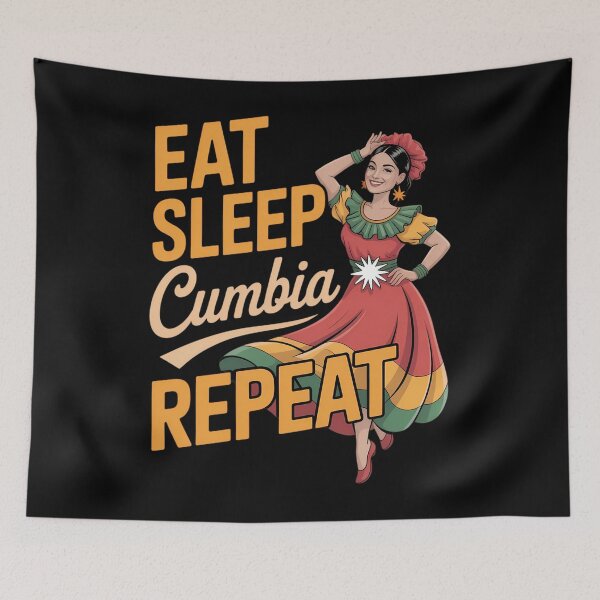 Item preview, Eat Sleep Cumbia Repeat Merengue Bachata Vallenato designed and sold by savrmiller.