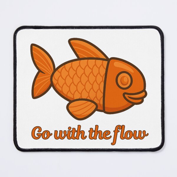 Item preview, Go With the Flow – Cute Cartoon Fish Illustration designed and sold by CanSparkleArt.