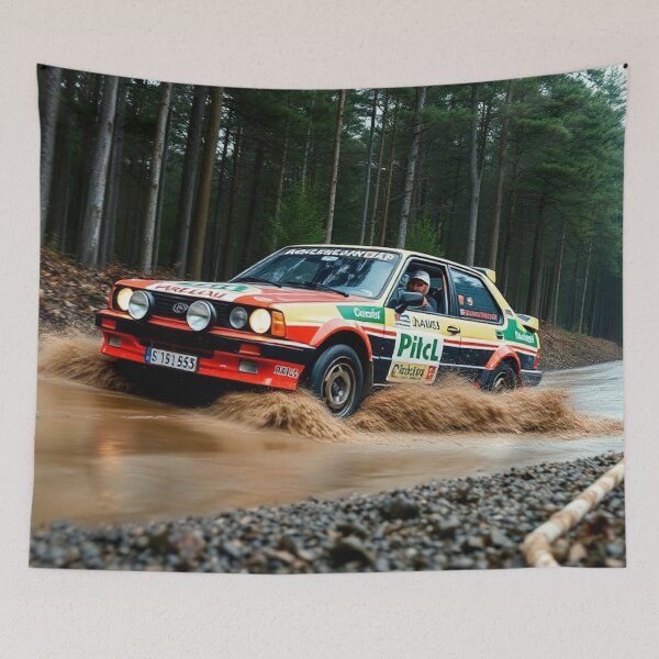 Item preview, Mudstorm Charge: 1990s Rally Beast Dominates the Forest designed and sold by CarRends.