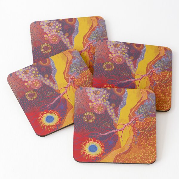 Item preview, Dreamtime Currents – Australian Aboriginal Dot Painting Style Artwork designed and sold by IuliiaArtPrints.