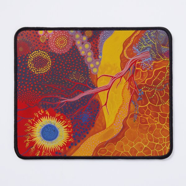 Item preview, Dreamtime Currents – Australian Aboriginal Dot Painting Style Artwork designed and sold by IuliiaArtPrints.