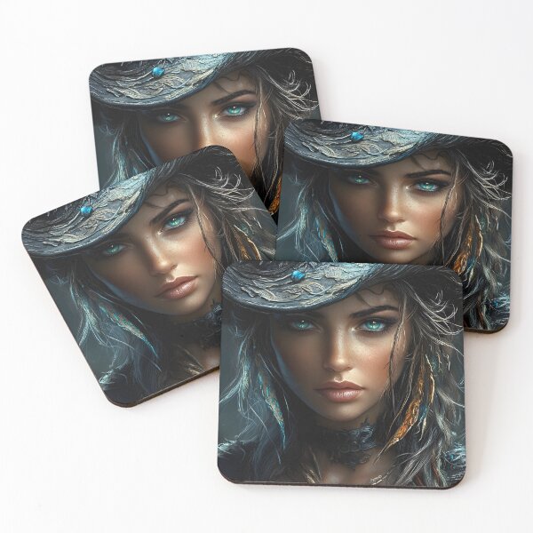 Item preview, Stunning Portrait of a Mysterious Cowgirl Warrior designed and sold by Artessie.