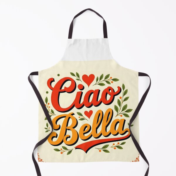 Item preview, Ciao Bella – Vintage Love Italy Text with Leaves & Red Hearts designed and sold by EmeraldeaArt.