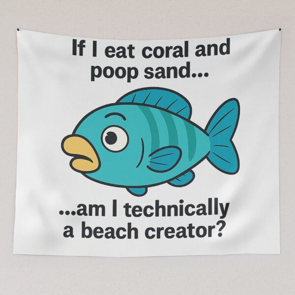 Item preview, Parrot Fish Thinking – Emerald Reef Fish Meme designed and sold by DamioPolArt.