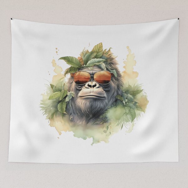 Item preview, Cool gorilla with sunglasses smiles designed and sold by NMB-ART-Design.