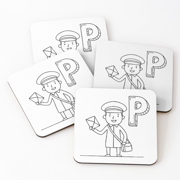 Item preview, An illustration of letter P stand for postman designed and sold by rasagamastore.