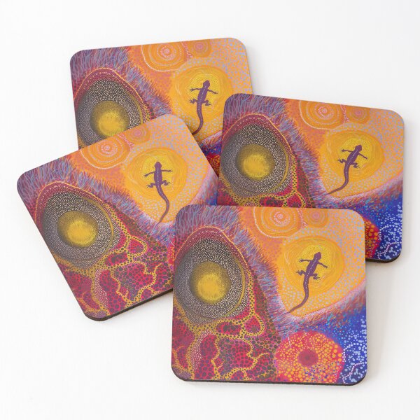 Item preview, Spirit of the Sand – Aboriginal Lizard Dreamtime Dot Painting designed and sold by IuliiaArtPrints.