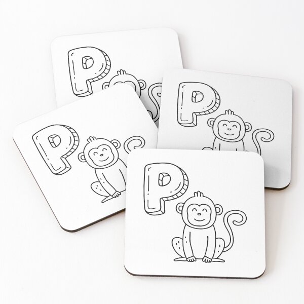 Item preview, An illustration of letter P stand for primate designed and sold by rasagamastore.