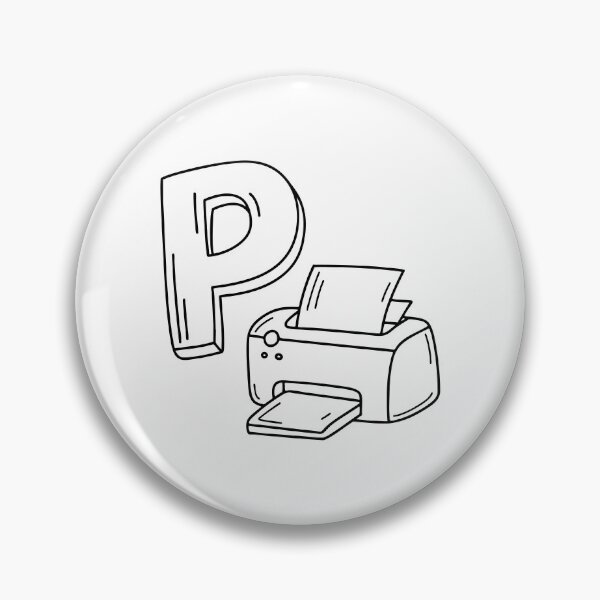 Item preview, An illustration of letter P stand for printer designed and sold by rasagamastore.