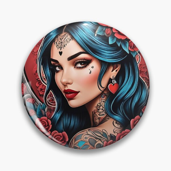 Item preview, Beautiful Latina Chola Waifu retro pinup floral design designed and sold by BorgSpareParts.