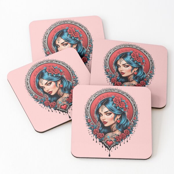Item preview, Beautiful Latina Chola Waifu retro pinup floral design designed and sold by BorgSpareParts.