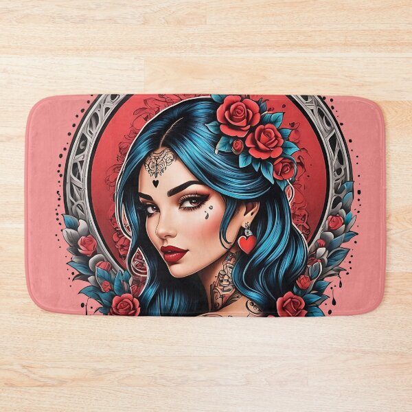 Item preview, Beautiful Latina Chola Waifu retro pinup floral design designed and sold by BorgSpareParts.