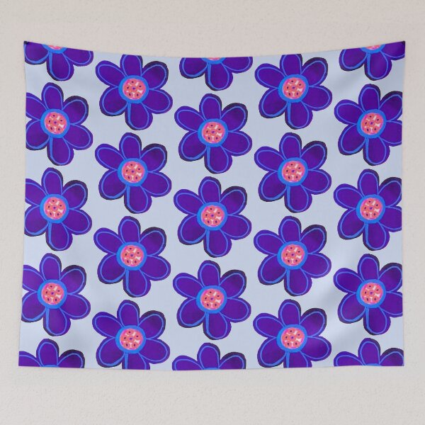 Item preview, Bright Abstract Blue Flowers designed and sold by kel72.