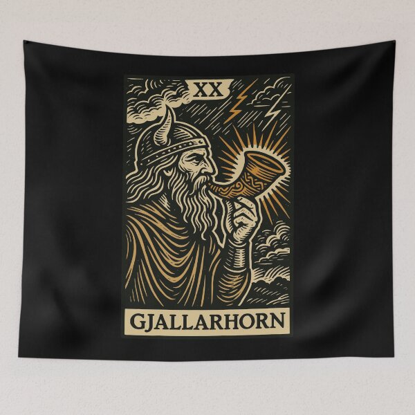 Item preview, The Horn of Heimdall – Viking Prophecy Tarot Card designed and sold by BRU Design.