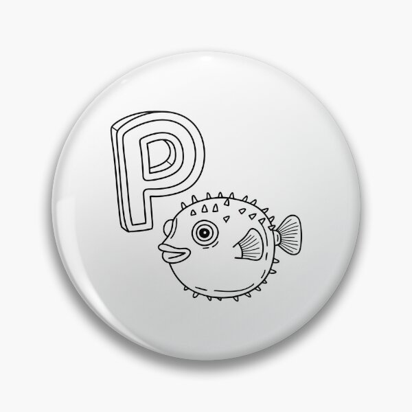 Item preview, An illustration of letter P stand for pufferfish designed and sold by rasagamastore.