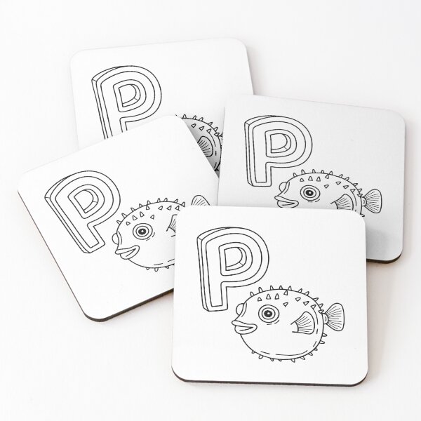 Item preview, An illustration of letter P stand for pufferfish designed and sold by rasagamastore.