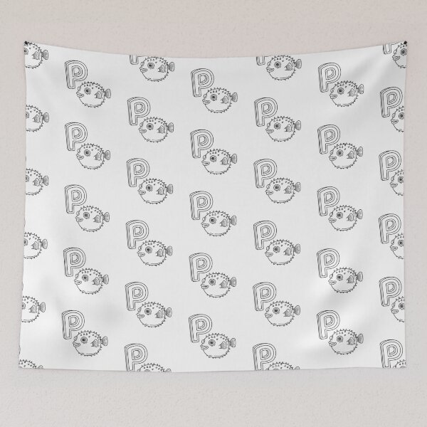 Item preview, An illustration of letter P stand for pufferfish designed and sold by rasagamastore.