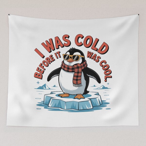 Item preview, I Was Cold Before It Was Cool Funny Penguin Winter T-Shirt Gift designed and sold by podlook.
