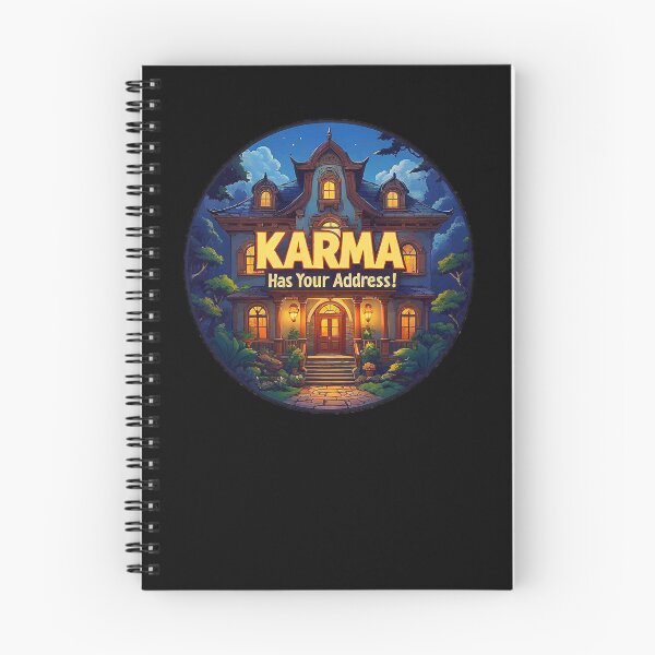 Item preview, A representation A house with the big phrase "KARMA HAS YOUR ADDRESS!" in the centre Inside a circle designed and sold by Giulivo Store Graphic.
