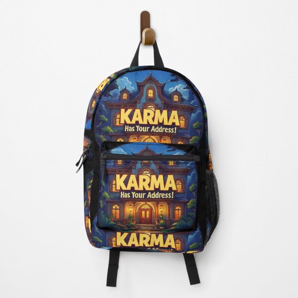 Item preview, A representation A house with the big phrase "KARMA HAS YOUR ADDRESS!" in the centre Inside a circle designed and sold by Giulivo Store Graphic.