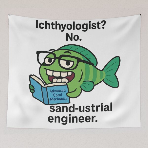Item preview, Parrot Fish Cartoon – Nerdy Tropical Fish designed and sold by DamioPolArt.