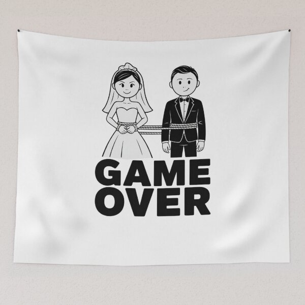Item preview, Modern Trendy Funny Wedding Game Over Just Married designed and sold by SOUFIANE1991.