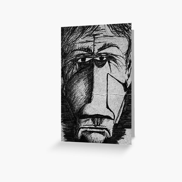 sketch on a piece of old cardboard Greeting Card