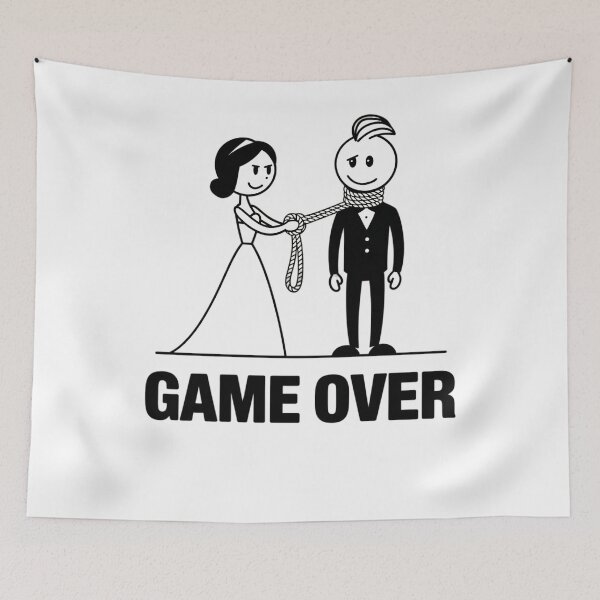 Item preview, Modern Trendy Funny Wedding Game Over Just Married designed and sold by SOUFIANE1991.