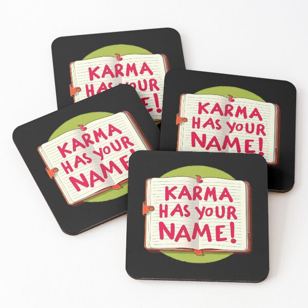 Item preview, Spiritual Karma Law with An open notebook with the big phrase "KARMA HAS YOUR NAME!" in the centre Inside a circle. designed and sold by Giulivo Store Graphic.