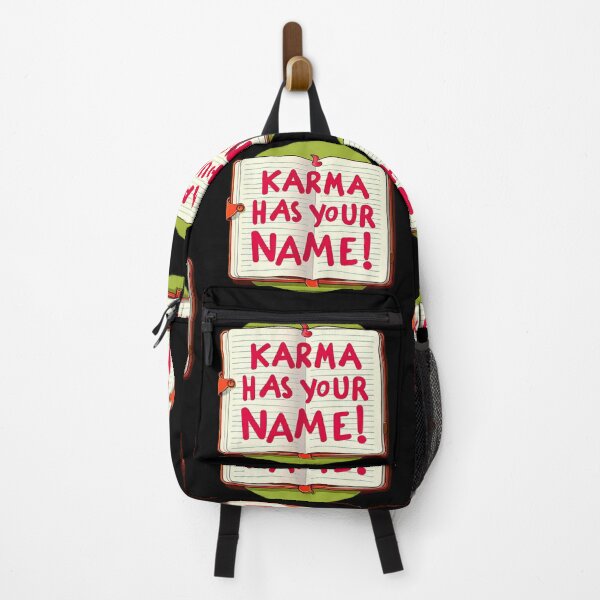 Item preview, Spiritual Karma Law with An open notebook with the big phrase "KARMA HAS YOUR NAME!" in the centre Inside a circle. designed and sold by Giulivo Store Graphic.