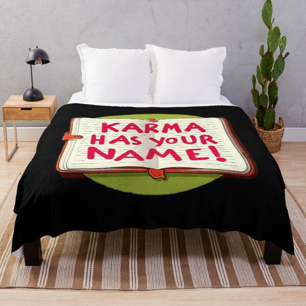Item preview, Spiritual Karma Law with An open notebook with the big phrase "KARMA HAS YOUR NAME!" in the centre Inside a circle. designed and sold by Giulivo Store Graphic.