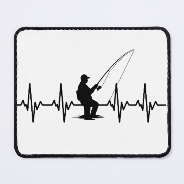 Item preview, Lone Angler at Sunset Heartbeat designed and sold by Linework Studio.