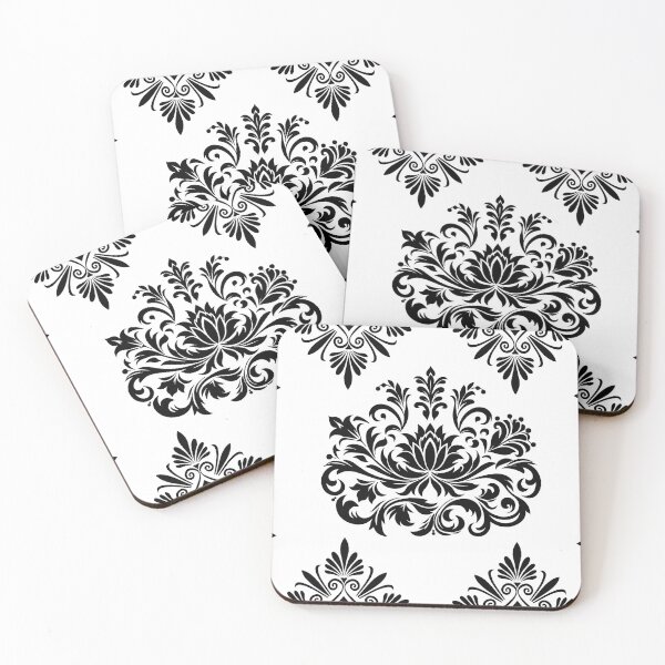 Item preview, Elegant Thai Damask Pattern, Classic Black & White Ornament designed and sold by Dailyprintstyle.