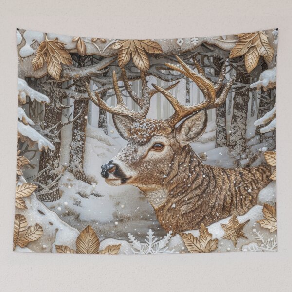 Item preview, Young deer in the snowy forest designed and sold by MargaretWiktor.