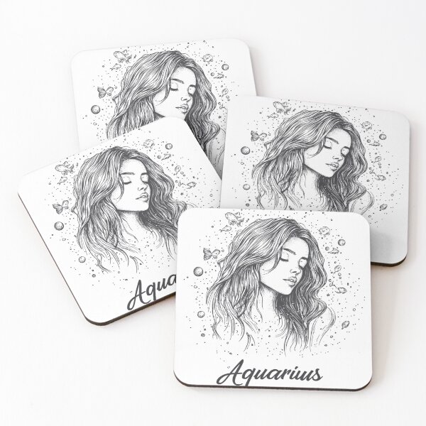 Item preview, Aquarius Zodiac Sign | Minimalist Line Art Astrology Design designed and sold by Inkora-Art.