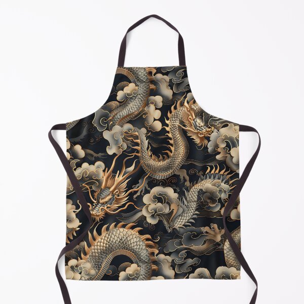 Item preview, Golden and Silver Dragons in Clouds designed and sold by KaitoJapanDesign.