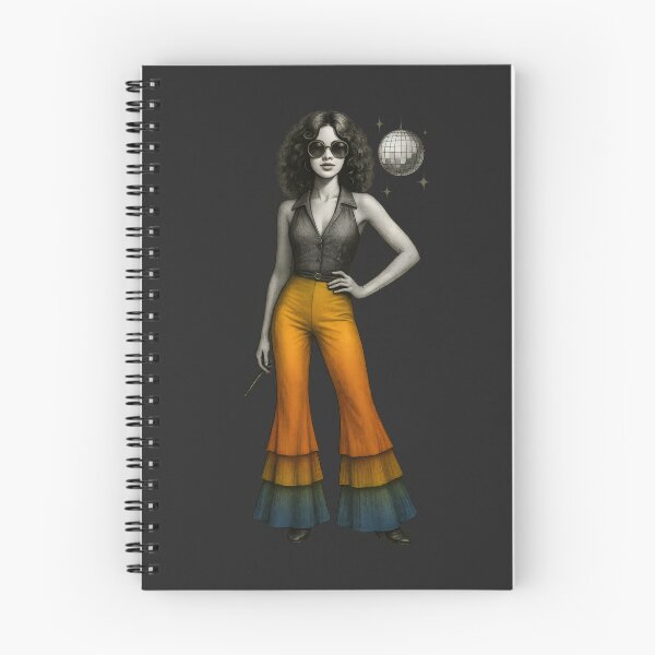 Item preview, Retro 70s Disco Queen in Funky Bell Bottoms with Mirror Ball designed and sold by Shoot-The-Moon.